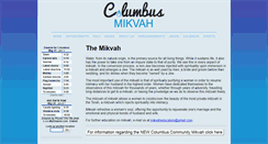 Desktop Screenshot of columbusmikvah.org