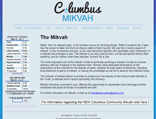 Tablet Screenshot of columbusmikvah.org